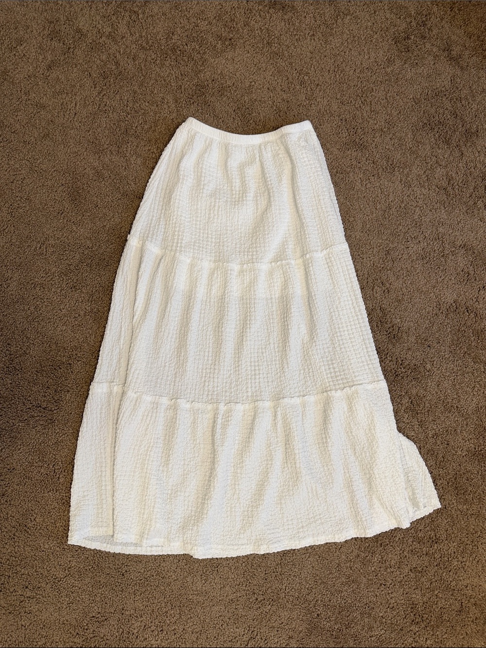 See You Monday White Tiered Maxi Skirt